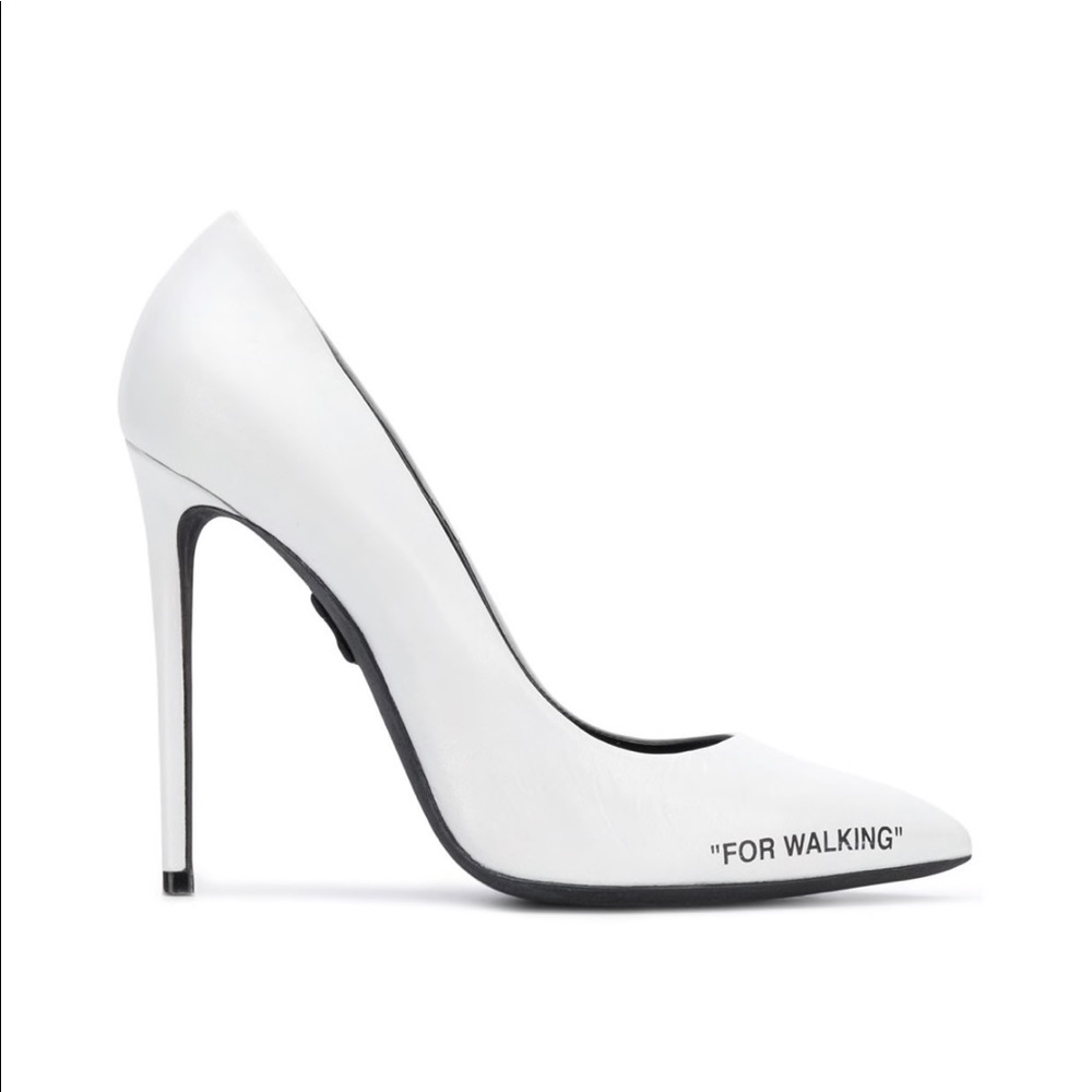 Off-White “For walking” white pumps